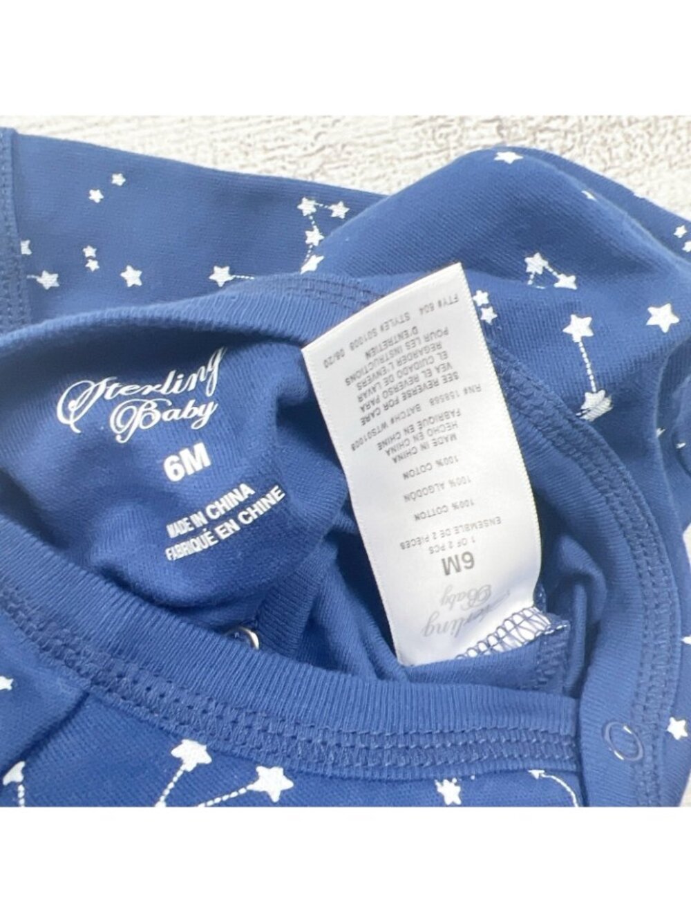 Sterling Baby Blue Constellation Footed Snap Sleeper One Piece NWT 3-6 Months - Picture 2 of 3